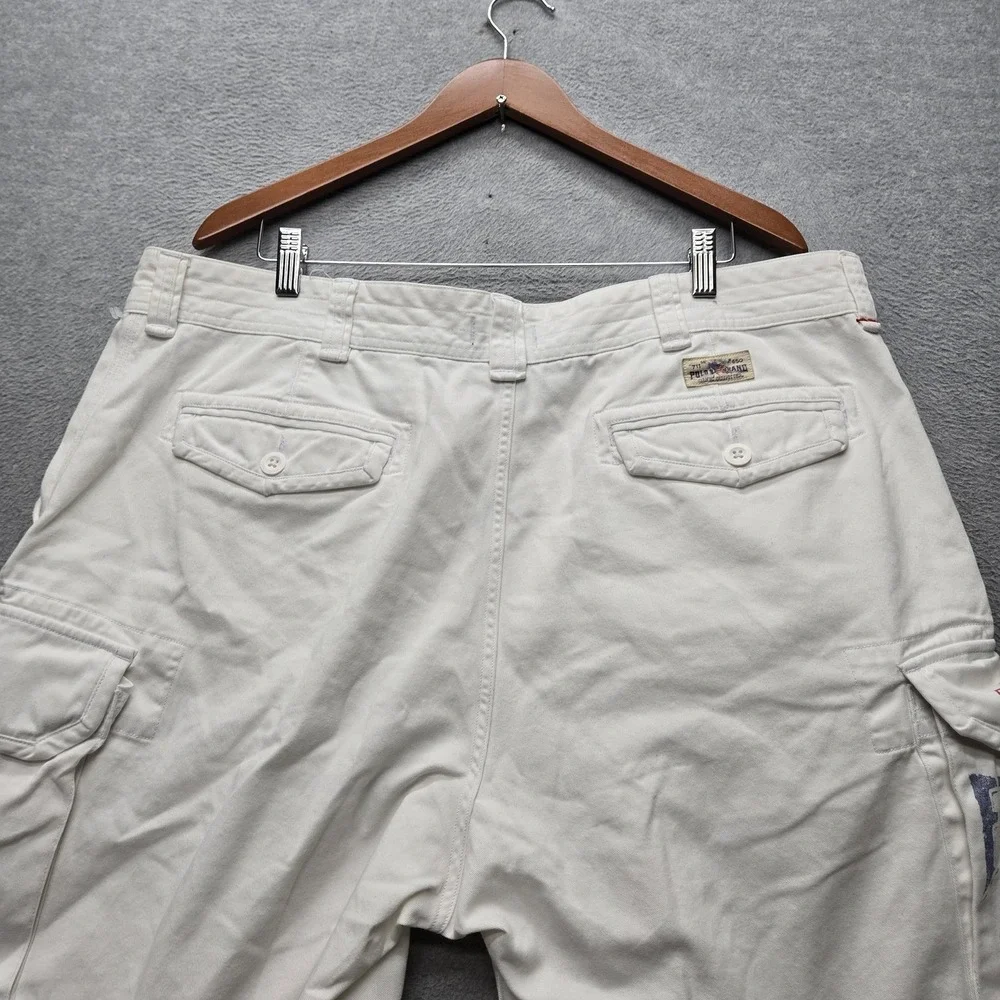 Polo Ralph Lauren Men Shorts 40 White Gellar Cargo Graphic Twill Text PRL 10